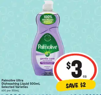 IGA Palmolive Ultra Dishwashing Liquid 500mL Selected Varieties offer