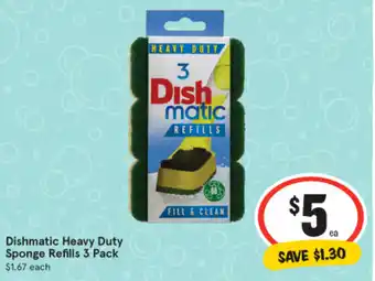 Dishmatic Heavy Duty Sponge Refills 3 Pack