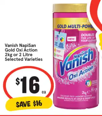 IGA Vanish Napisan Gold Oxi Action 2kg or 2 Litre Selected Varieties offer