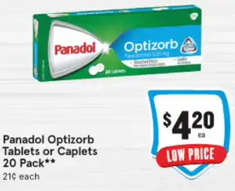 IGA Panadol Optizorb Tablets or Caplets 120 Pack offer