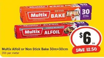 IGA Multix Alfoil or Non Stick Bake 30mx30cm offer