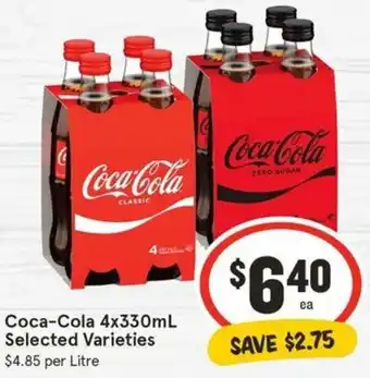 IGA Coca-Cola 4x330mL Selected Varieties offer