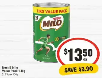 IGA Nestlé Milo Value Pack 1.1kg offer