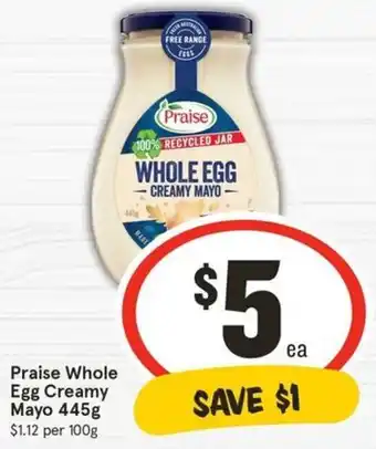 IGA Praise Whole Egg Creamy Mayo 445g offer