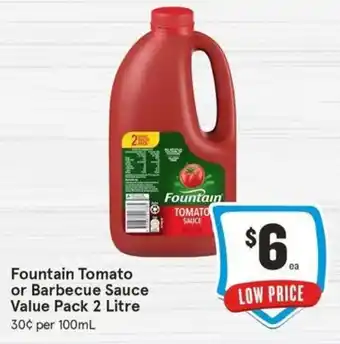 IGA Fountain Tomato or Barbecue Sauce Value Pack 2 Litre offer