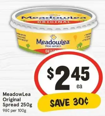 IGA MeadowLea Original Spread 250g offer