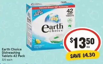 IGA Earth Choice Dishwashing Tablets 42 Pack offer