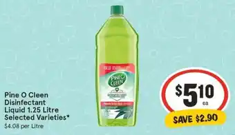 IGA Pine O Cleen Disinfectant Liquid 1.25 Litre offer
