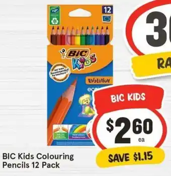 IGA BIC Kids Colouring Pencils 12 Pack offer