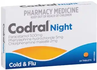 Discount Drug Stores Codral Cold & Flu Night 24 Tablets offer