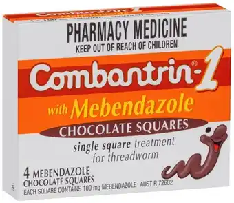 Combantrin-1 Threadworm Treatment 4 Chocolate Squares