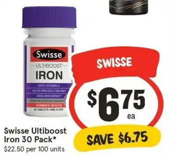 IGA Swisse Ultiboost Iron 30 Pack offer