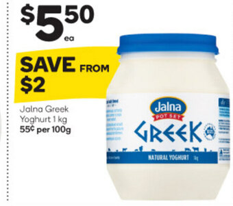 Woolworths Jalna Greek Yoghurt 1kg offer