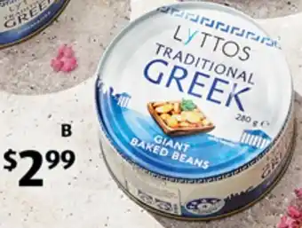 ALDI Lyttos Giant Baked Beans 280g offer