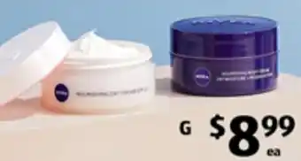 ALDI G Assorted Nivea Day or Night Face Creams 50ml offer