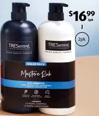 ALDI Tresemmé Shampoo and Conditioner Value Pack 2 x 940ml offer