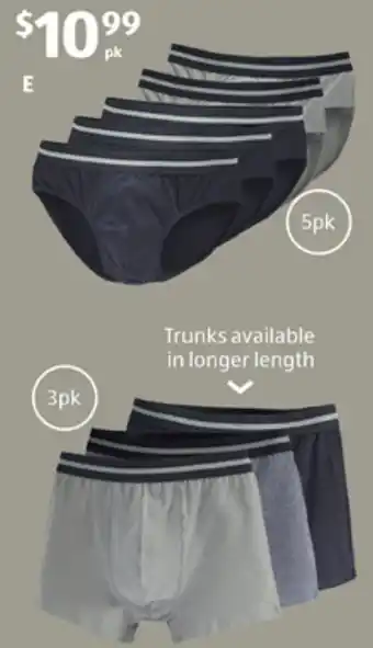 ALDI Briefs 5pk, Trunks 3pk offer