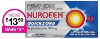 Priceline NUROFEN Quickzorb 48 Caplets offer