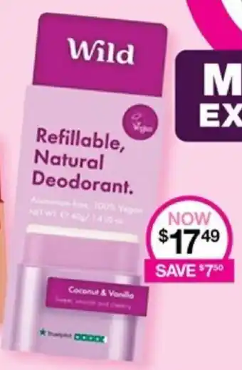 Priceline Wild Refillable, Natural Deodorant. offer