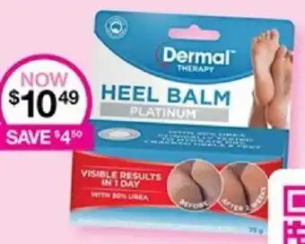 Priceline Dermal THERAPY HEEL BALM PLATINUM offer