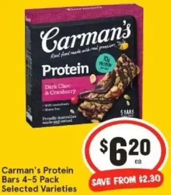 IGA Carman's Protein Bars 4-5 Pack offer