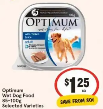 IGA Optimum Wet Dog Food 85-100g offer