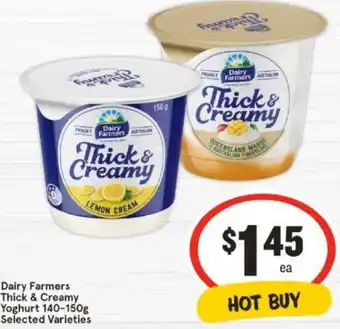IGA Dairy Farmers Thick & Creamy Yoghurt 140-150g offer
