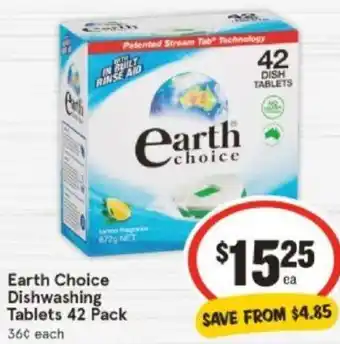 IGA Earth Choice Dishwashing Tablets 42 Pack offer