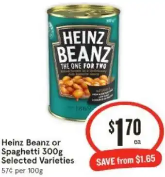 IGA Heinz Beanz or Spaghetti 300g offer