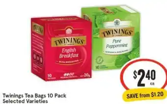 IGA Twinings Tea Bags 10 Pack offer