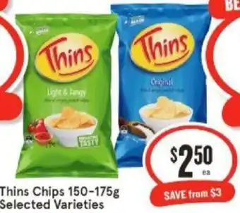IGA Thins Chips 150-175g offer