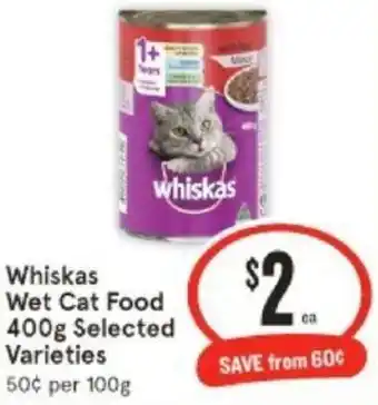 IGA Whiskas Wet Cat Food 400g offer