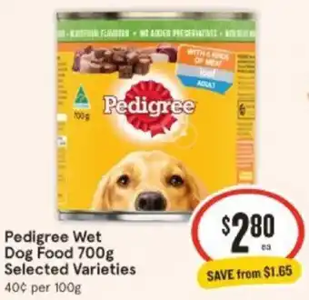 IGA Pedigree Wet Dog Food 700g offer