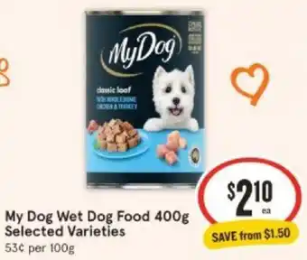 IGA My Dog Wet Dog Food 400g offer