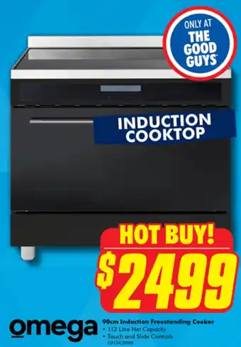 The Good Guys omega 90cm Induction Freestanding Cooker offer