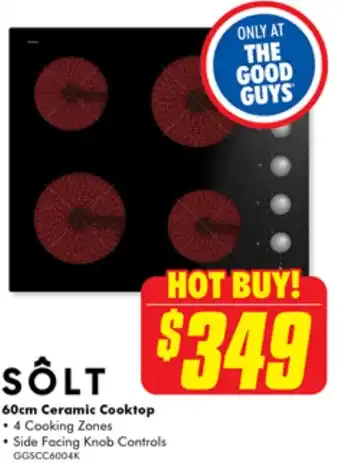 The Good Guys SOLT 60cm Ceramic Cooktop offer