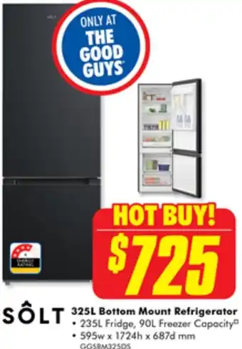 The Good Guys SOLT 325L Bottom Mount Refrigerator offer