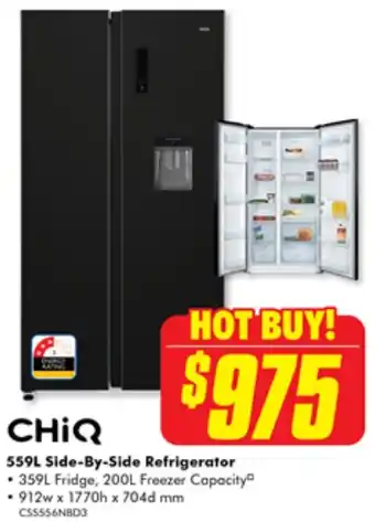 The Good Guys CHIQ 559L Side-By-Side Refrigerator offer