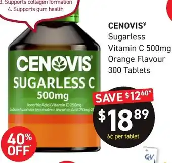 Chemist King CENOVIS Sugarless Vitamin C 500mg offer