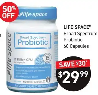 Chemist King LIFE-SPACE Broad Spectrum Probiotic 60 Capsules offer