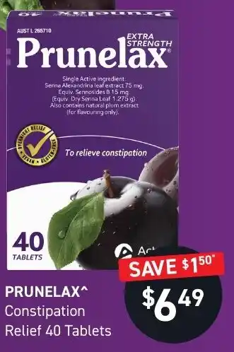 Chemist King PRUNELAX^ Constipation Relief 40 Tablets offer