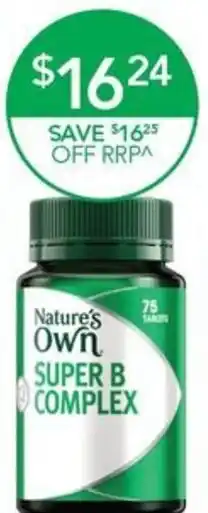 Terry White Nature's Own SUPER B COMPLEX offer