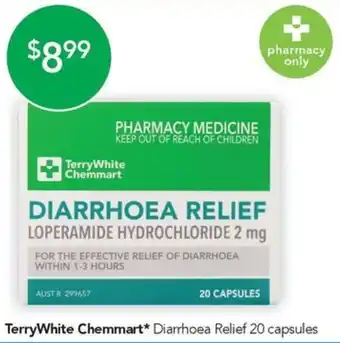 Terry White Terry White Chemmart* Diarrhoea Relief 20 capsules offer