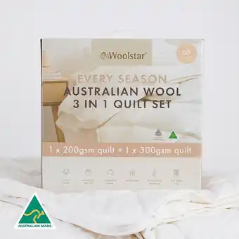 Pillow Talk Every Season Australian Wool Quilt Set by Woolstar offer