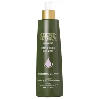 The hemp worx rose geranium & patchouli moisturising body wash 300ml
