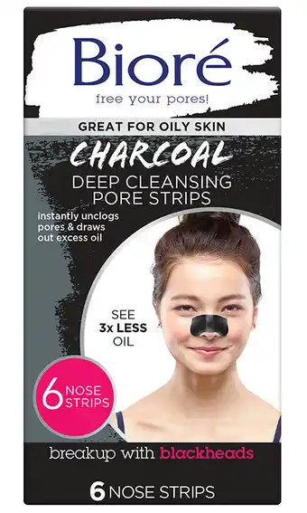 Biore charcoal deep cleansing pore nose strips 6 pack