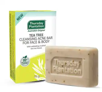 Chemist Discount Centre Thursday plantation acne cleansing bar 95g offer