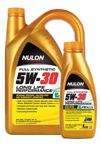 Auto One Nulon full synthetic engine oil - long life performance 5w-30 offer