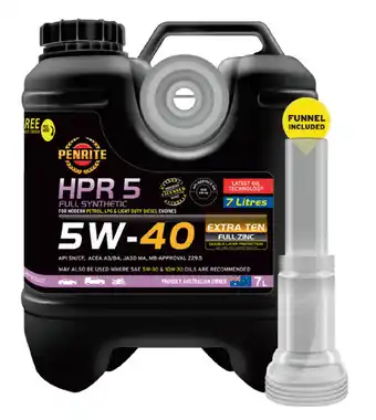 Auto One Penrite full synthetic hpr 5 5w-40 7 litre offer