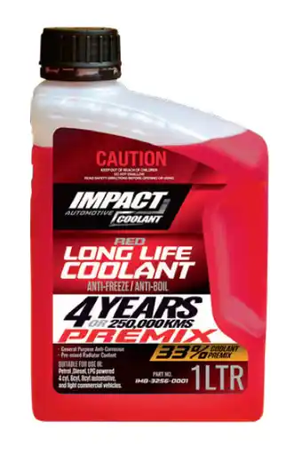Impact red long life coolant premix - 1 litre